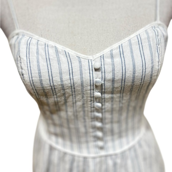 Abercrombie & Fitch White/blue Striped Mini sunDress spaghetti straps size small - Picture 3 of 9
